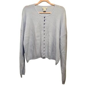 Laura Ashley Soft‎ Light Blue Knit Button Up Cardigan Sweater NWOT Size 8